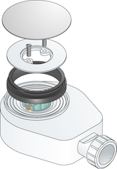 Omp Tea piletta sifonata in PP per piatto doccia con foro ø60 6461.096.6